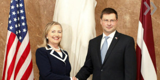 US Secretary of State Hillary Clinton in Latvia